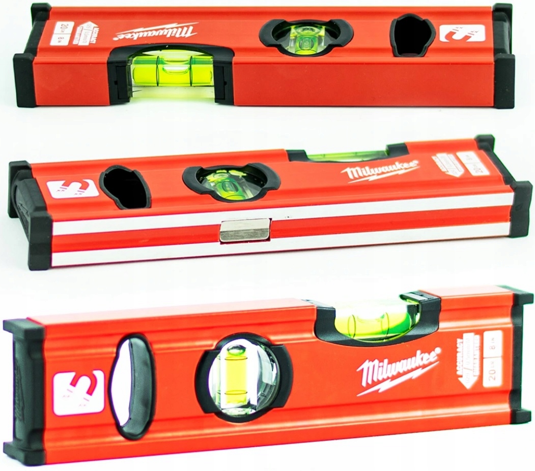 POZIOMICA MAGNETYCZNE MILWAUKEE SLIM 20 CM DWIE LIBELLE LEKKA WYTRZYMAŁA