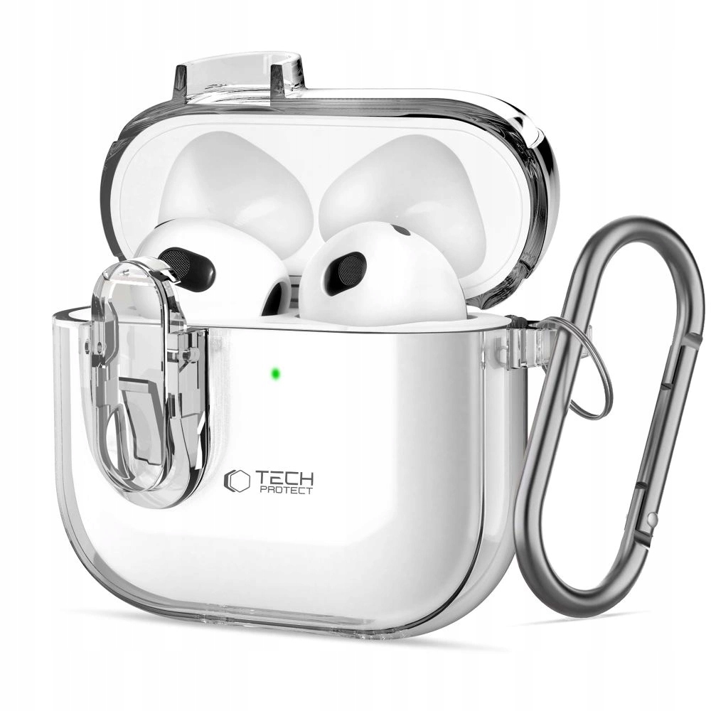 Etui Tech-Protect Slim Hook na AirPods 4 przezroczyste