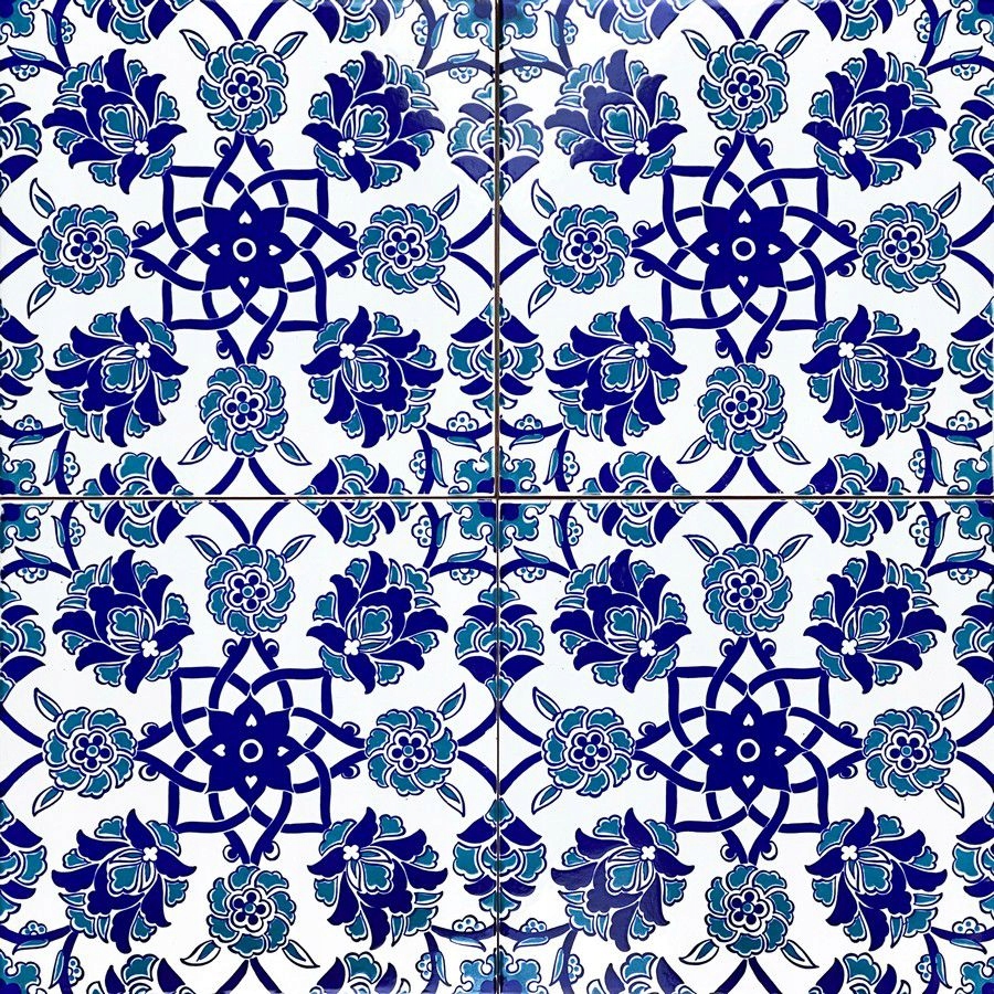 Obklady stien Kúpeľňové Modré 20x20 Keramické dlaždice Iznik - Aysu