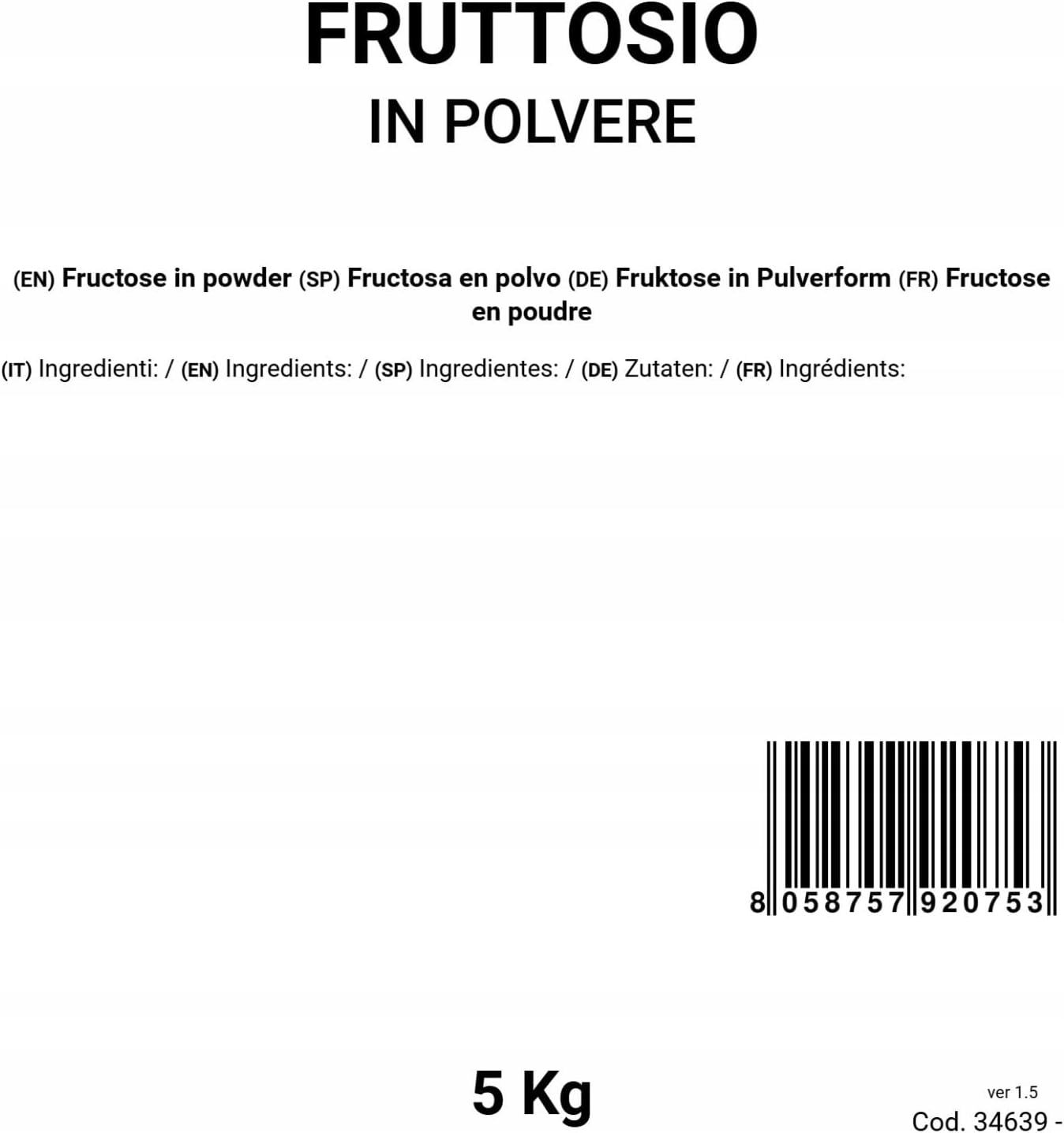 Bongiovanni Naturalna Fruktoza 5 kg