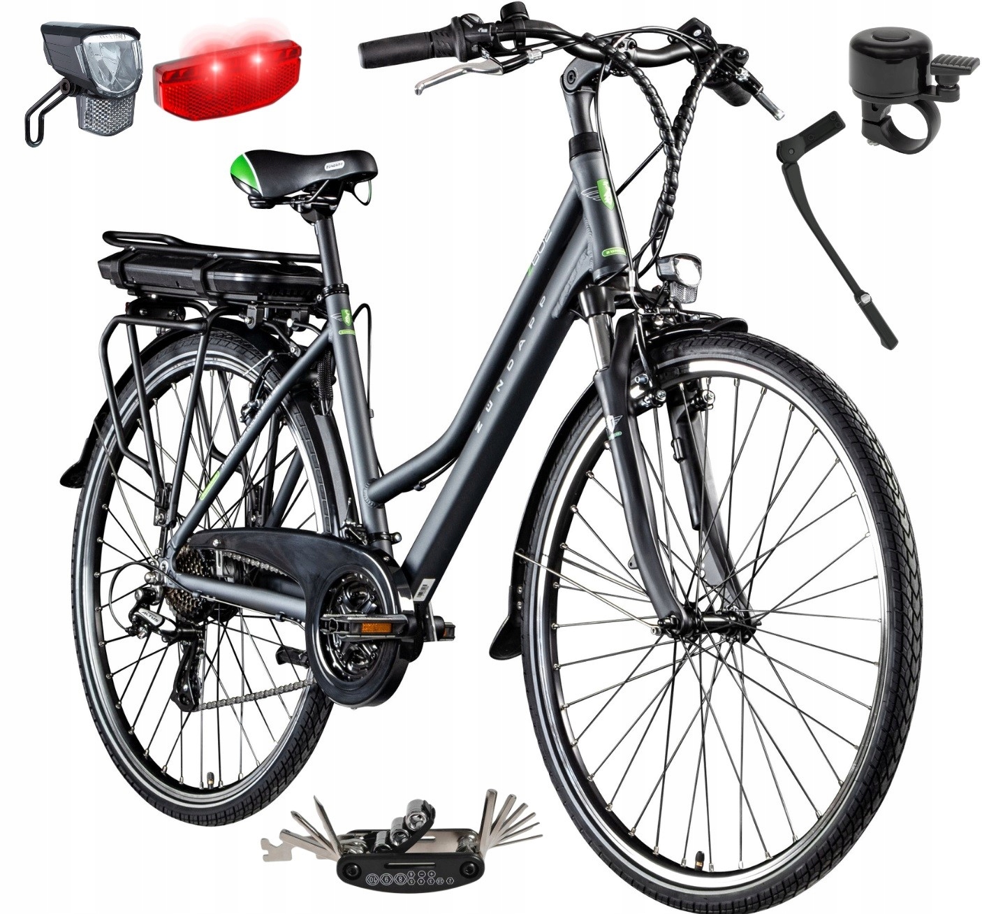 Rower Elektryczny Damski Męski 28 Trekking 250W Shimano 468Wh Alu