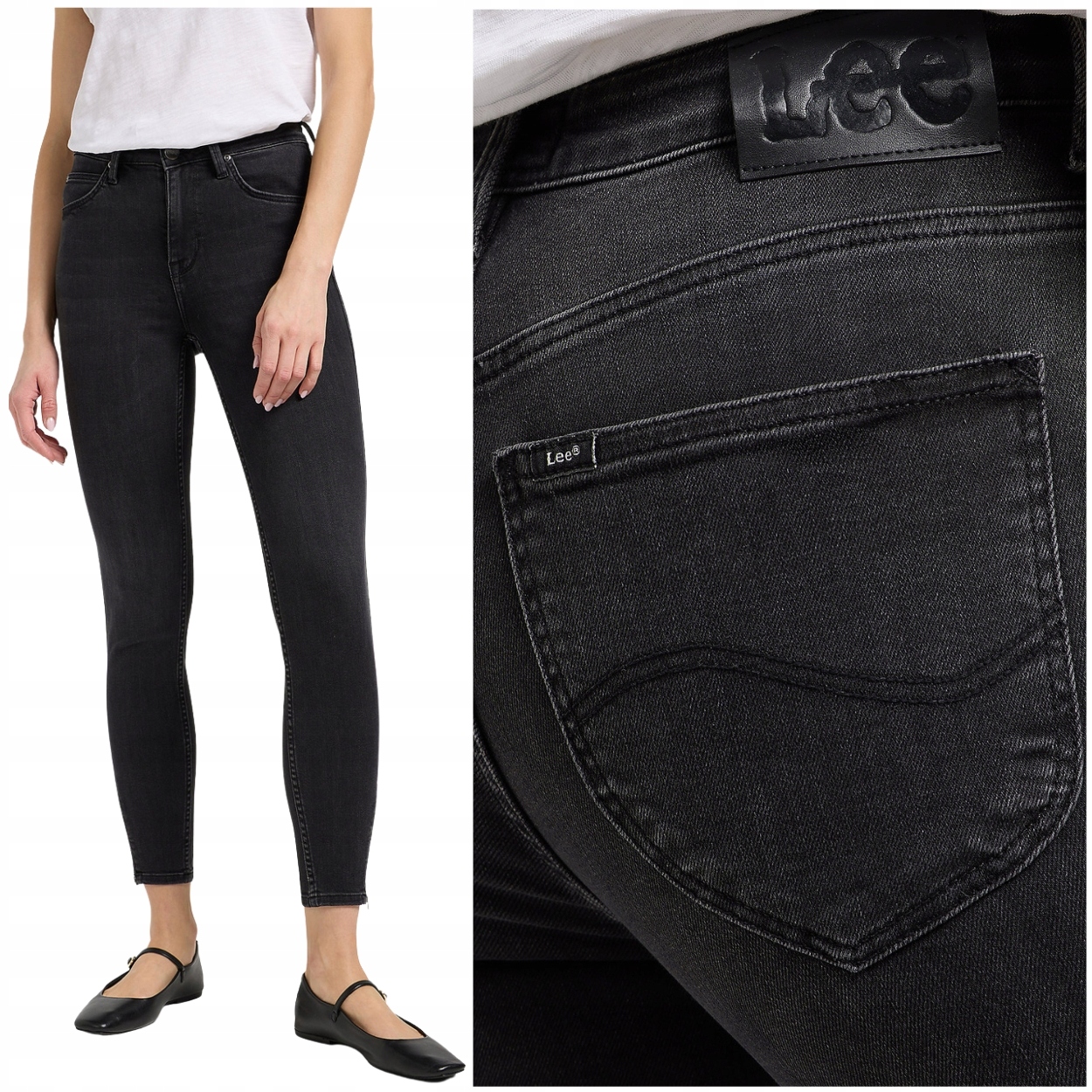 Lee Scarlett High Zip dámské džíny s vysokým pasem a zipy, 7/8 délka W28 L31