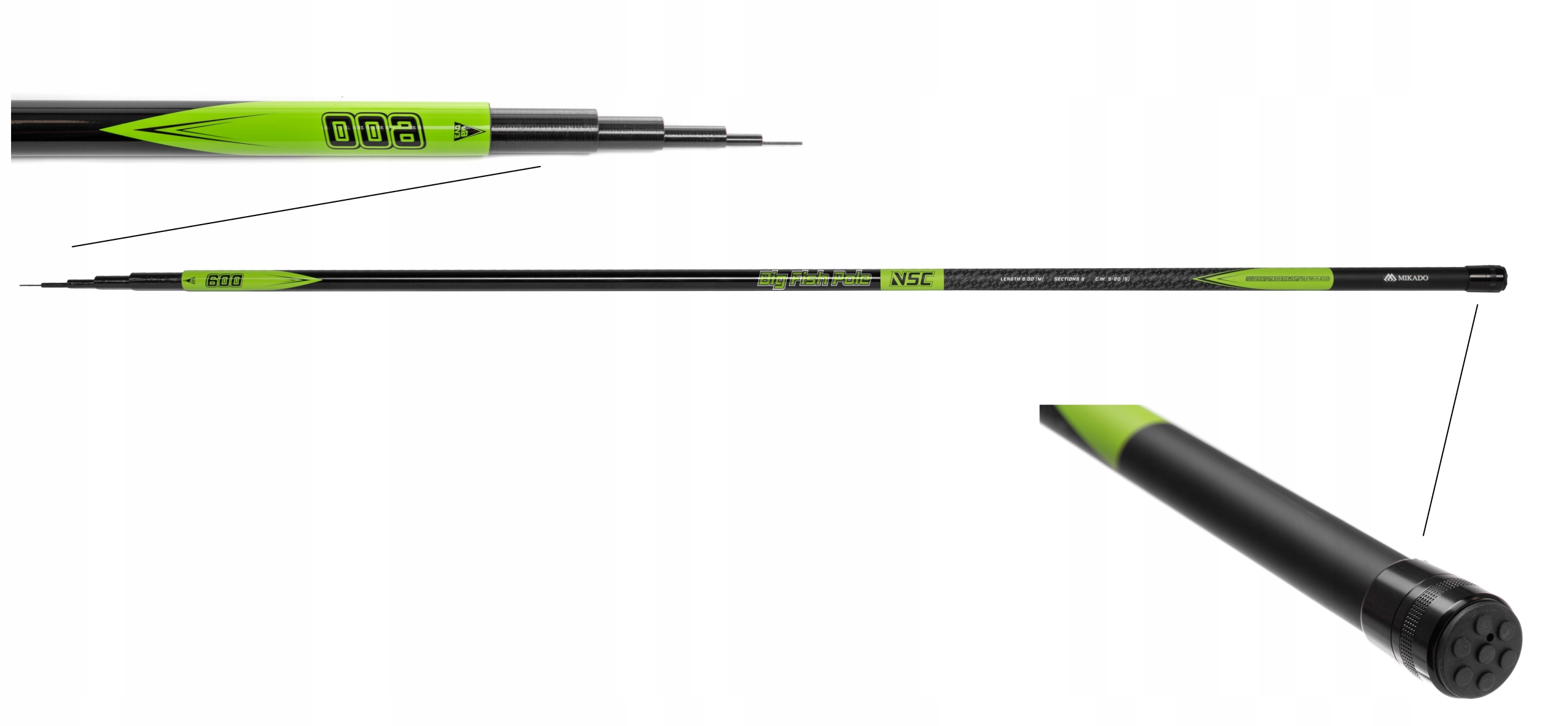 Bat Wędka Spławikowa Węglowa Mikado Nsc Pole 700