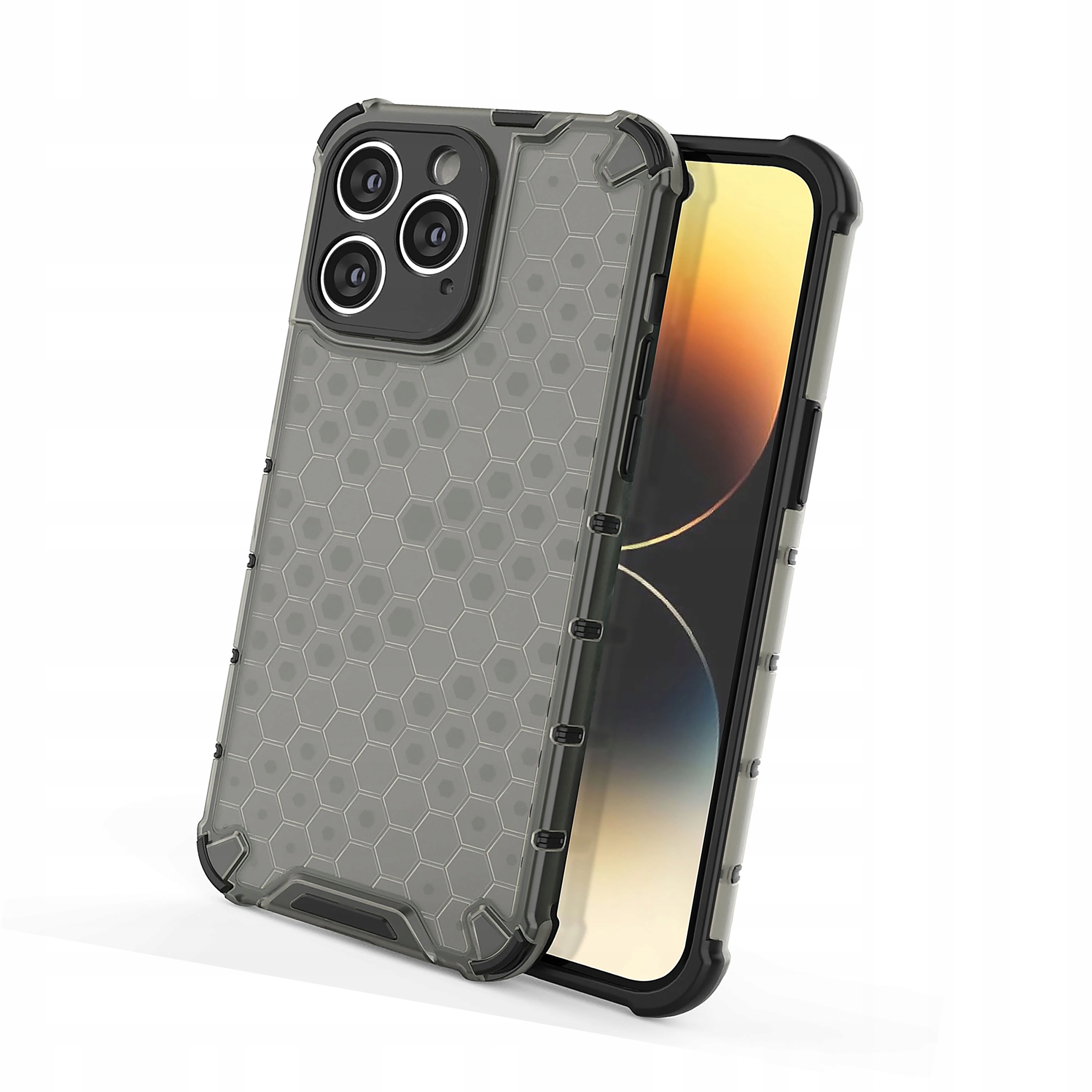 Honeycomb etui iPhone 14 Pro Max pancerny hybrydowy pokrowiec czarne