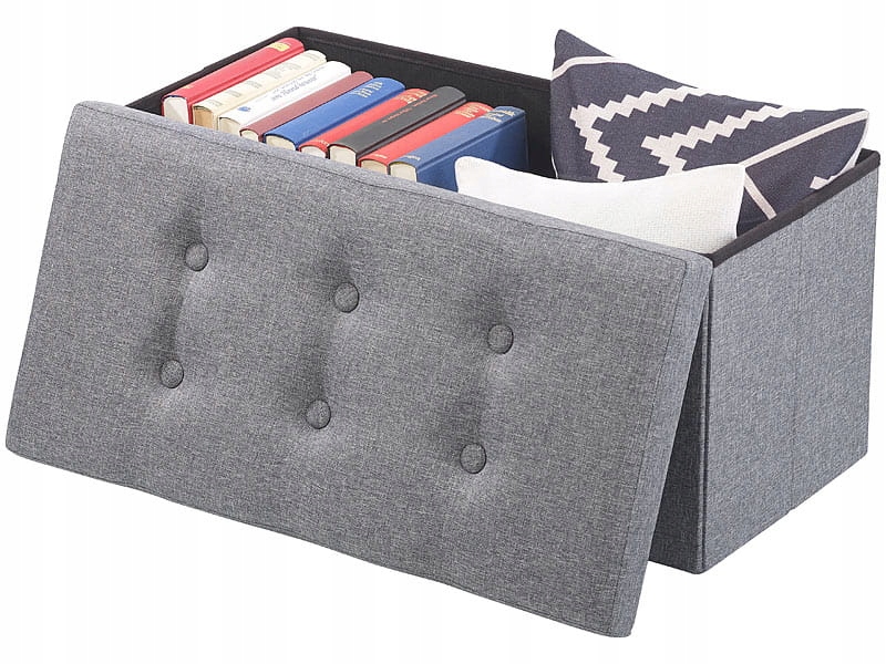 

Skrzynia pufa szara 2w1 do 300 kg 80 l Infactory