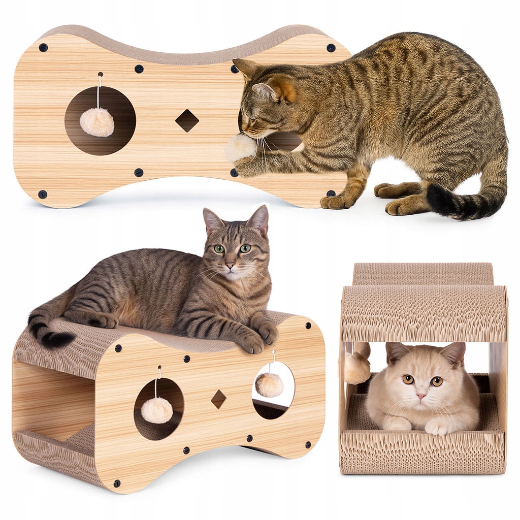 Levně Škrabací Pelíšek S Pelíšek Pro Pro Kočky , Sada 2 V 1, 2 Úložiště Pro Petsi