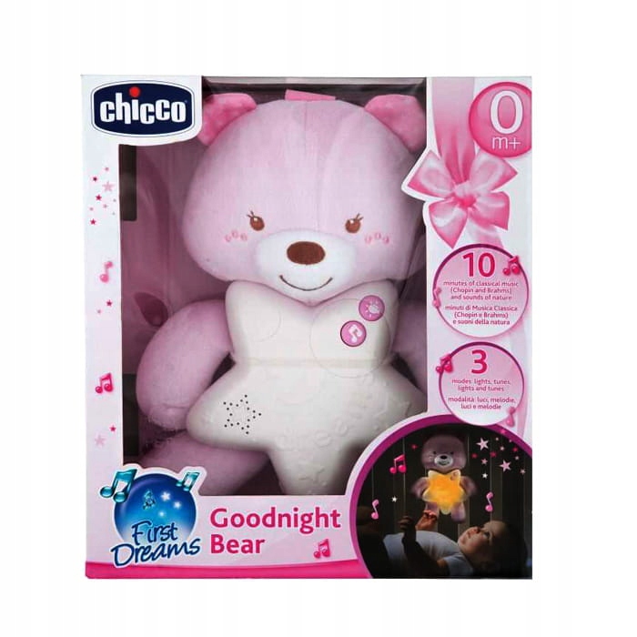 CHICCO MIŚ NA DOBRANOC RÓŻOWY POZYTYWKA 0+