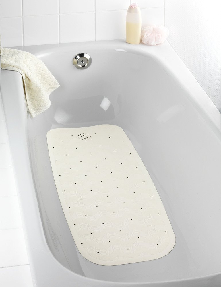 MATA DO WANNY ANTYPOŚLIZGOWA kauczukowa NATURAL, 90x37 CM, WENKO Kolor beżowy