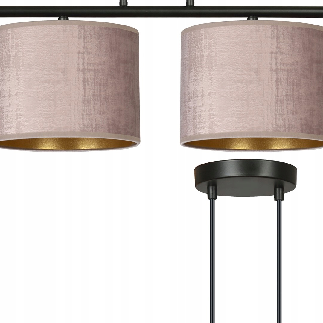 Hilde 4 Bl Rose Závěsné lampy Ocel lakovaná. stínidlo Černá 15W Max Led