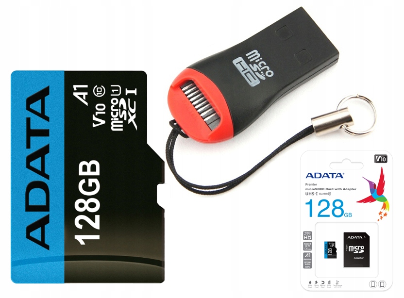 Karta Adata microSD 128GB Uhs-i Class 10 čtečka