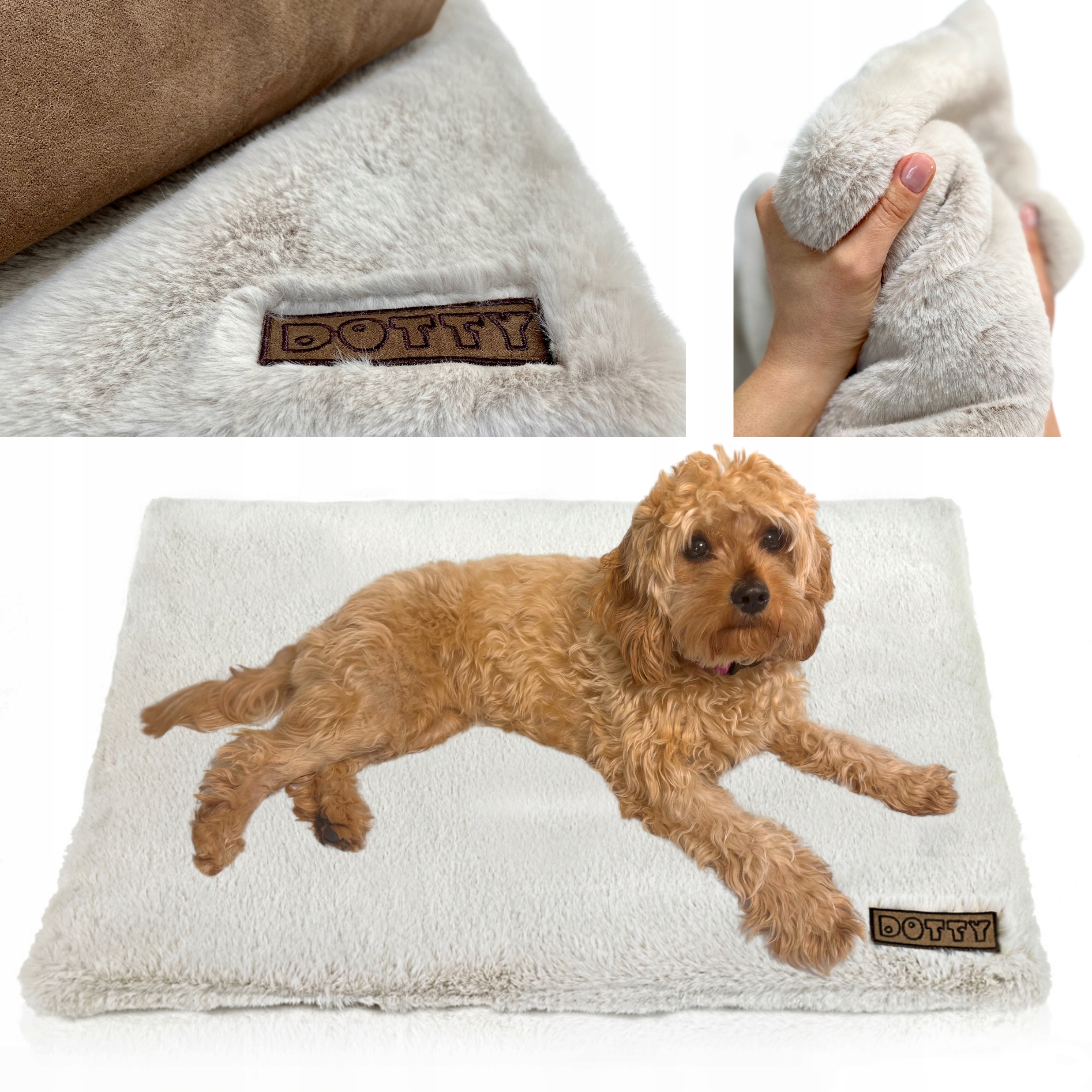 Levně Kožešinová podložka pro psa, protiskluzová, do klece auta Dotty