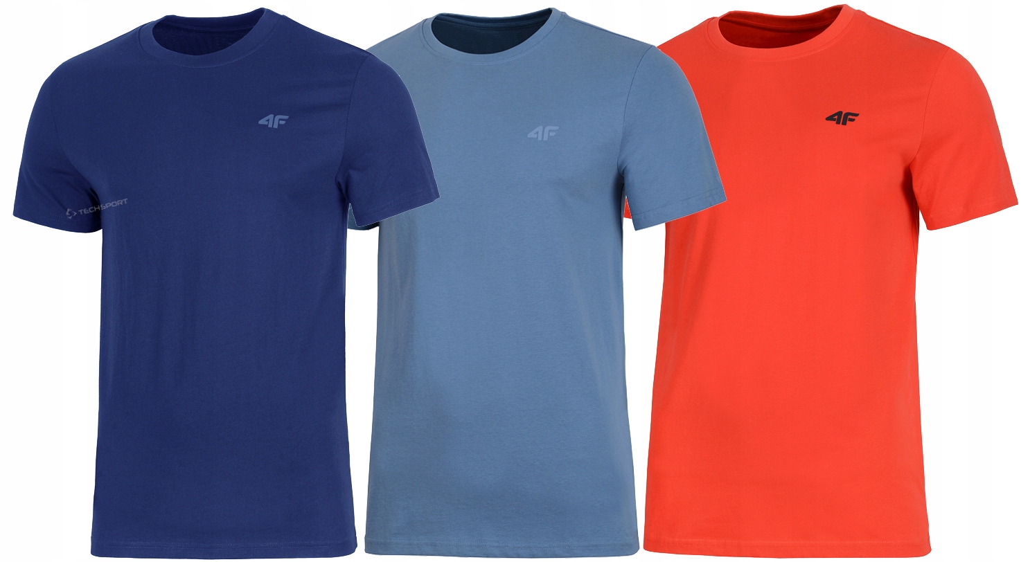 4F Zestaw 3szt. 3-PAK Męska Koszulka T-shirt 100% Bawełna rozm L