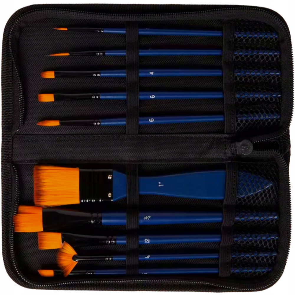 

Zestaw Pędzli Pędzle Malarskie 10 Sztuk Etui