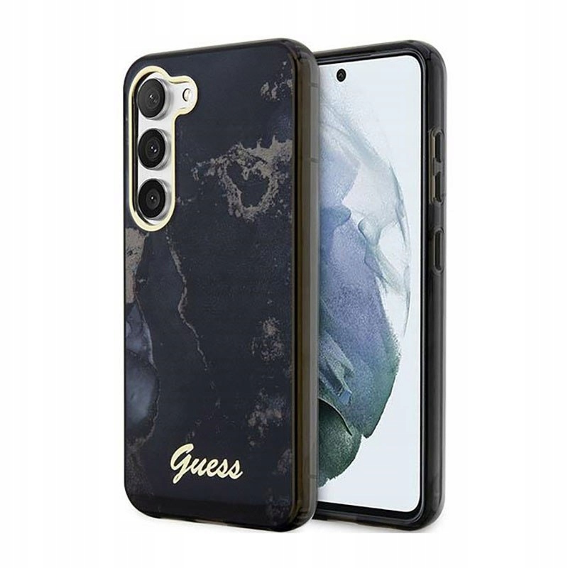 Guess Golden Marble Collection Pouzdro Samsung Galaxy S23+ (černé)