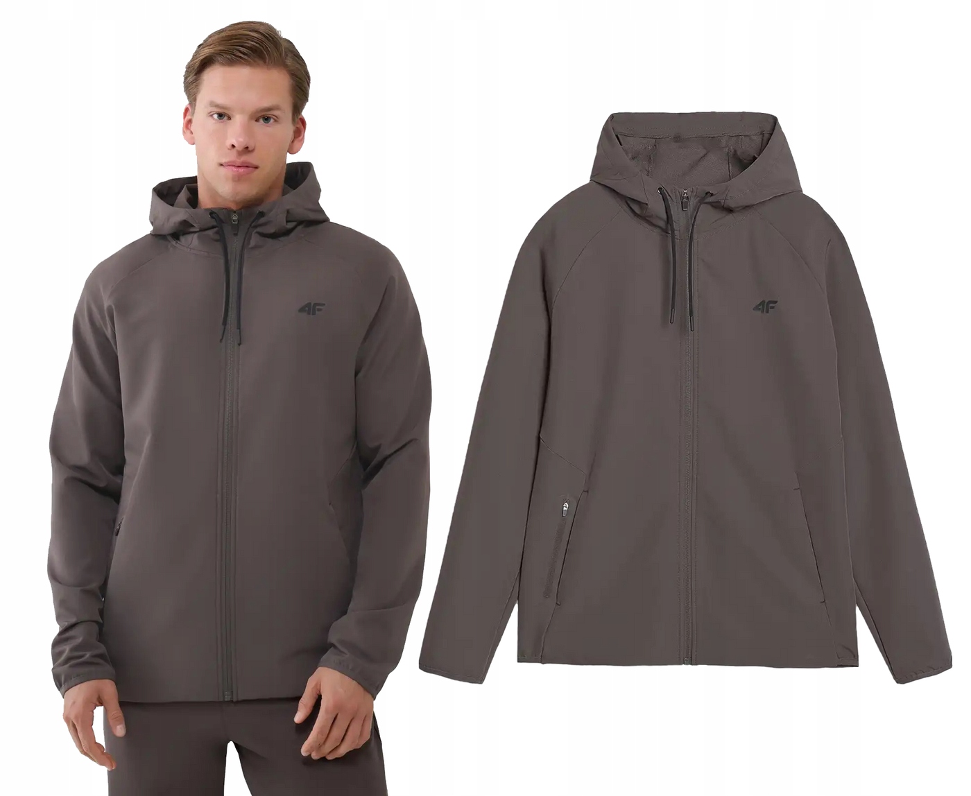 Bluza męska 4F szybkoschnąca cienka sportowa M458 brąz L