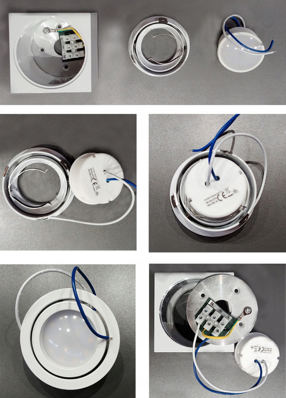 Lampa Oprawa Natynkowa Prostokątna RUCHOMA +LED 5W Kolor chrom