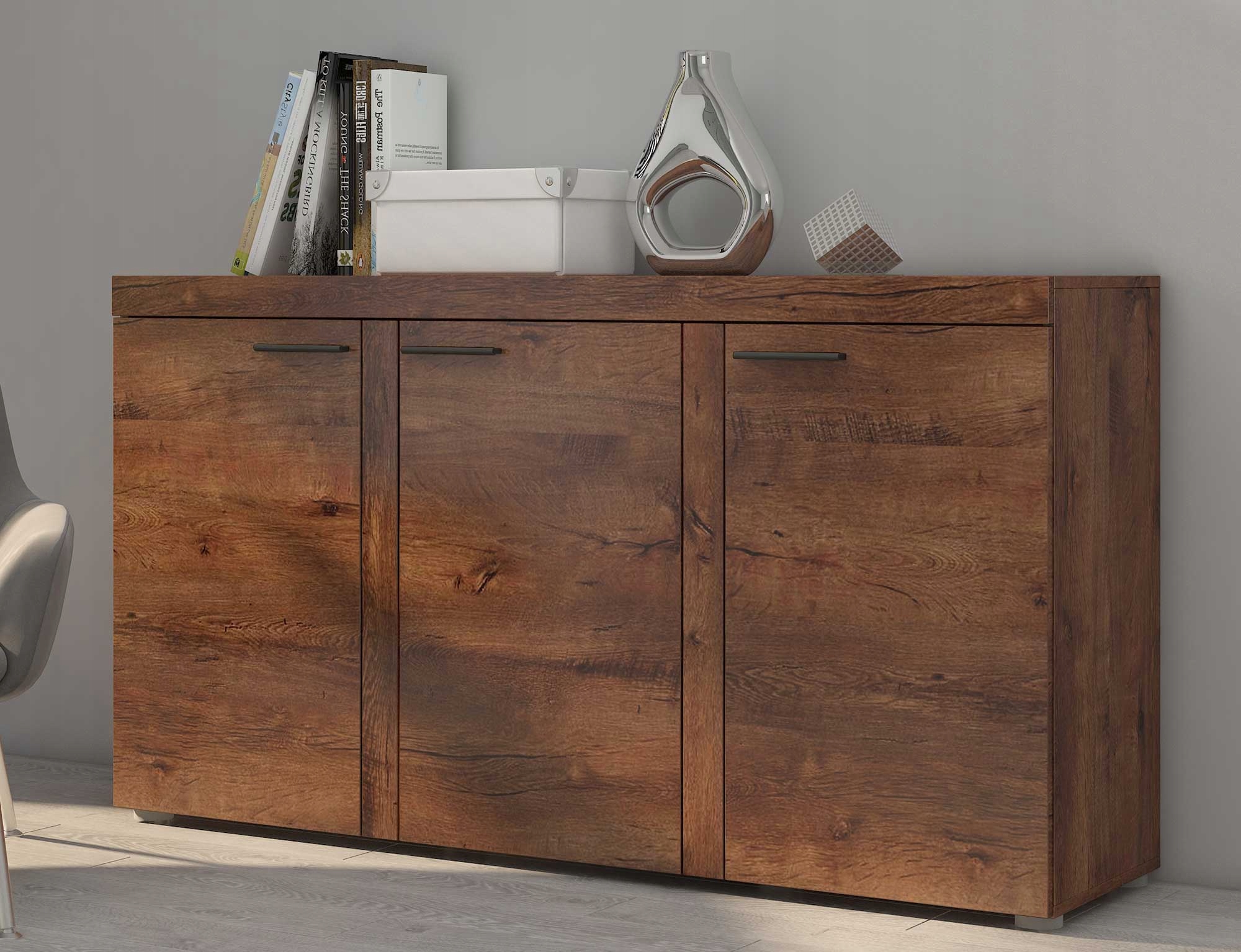 Moderní Prostorná Komoda 3 Skříněk Lefkas Rumba