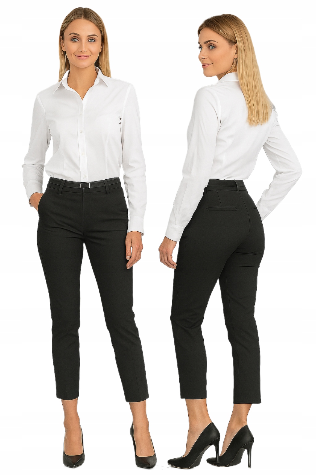 Elegantní Dámské Freesia Obchodní Kalhoty S Páskem 7/8 XL