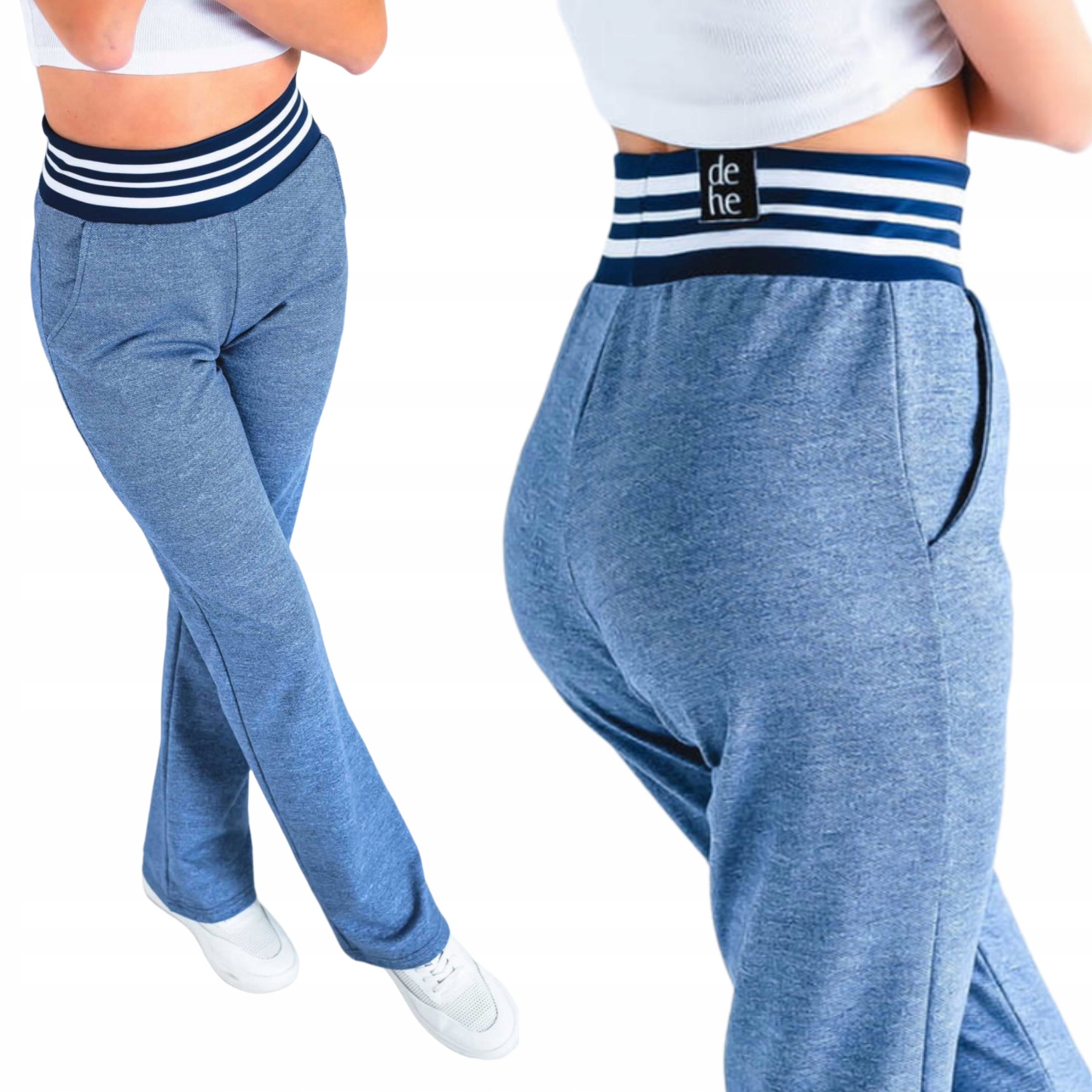 Stylové dámské bavlněné kalhoty se zvony, široké nohavice, vysoký pas, velikost S