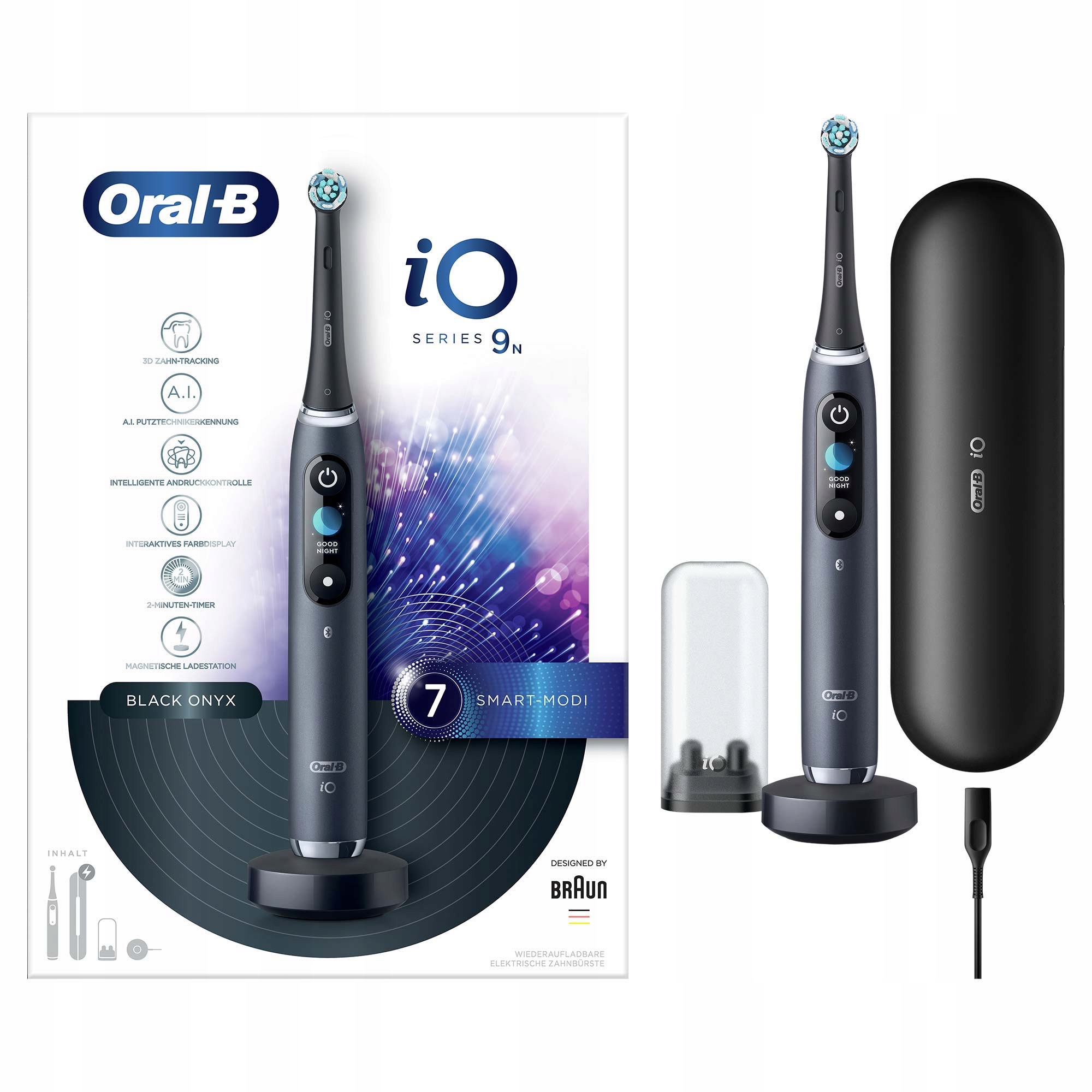 Szczoteczka elektryczna magnetyczna Oral-B iO9 Black Onyx z etui ładującym