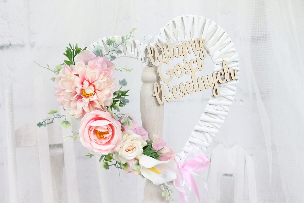 Serce wianek dekor na drzwi Witamy Gości Weselnych Rodzaj inny