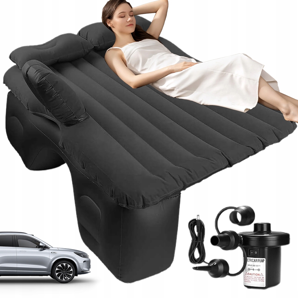 Matrace do auta Kempingová cestovní postel se 2 polštáři černá