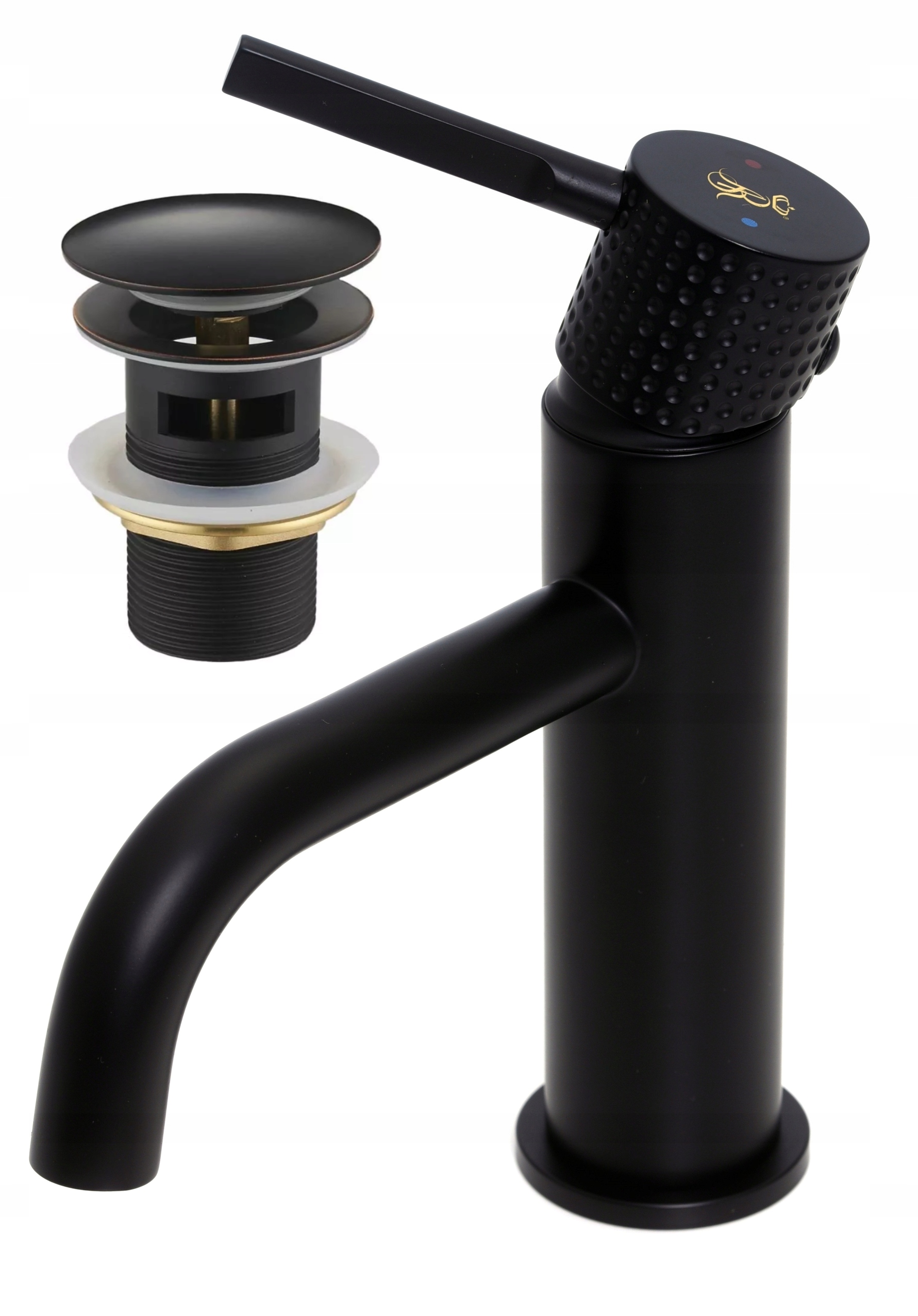 BATERIA UMYWALKOWA ROYAL CZARNA MATOWA WĘŻYKI MOCOWANIE