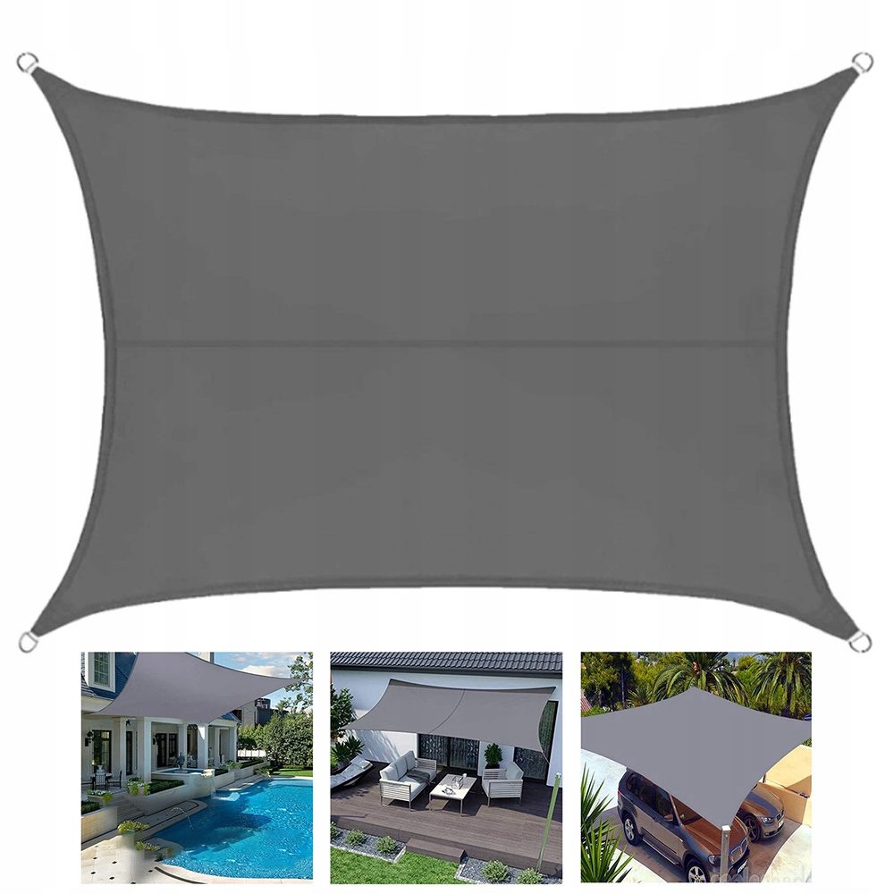 Markiza Velká Sluneční Plachta Voděodolná 4x5 Šedá Silná Zahradní