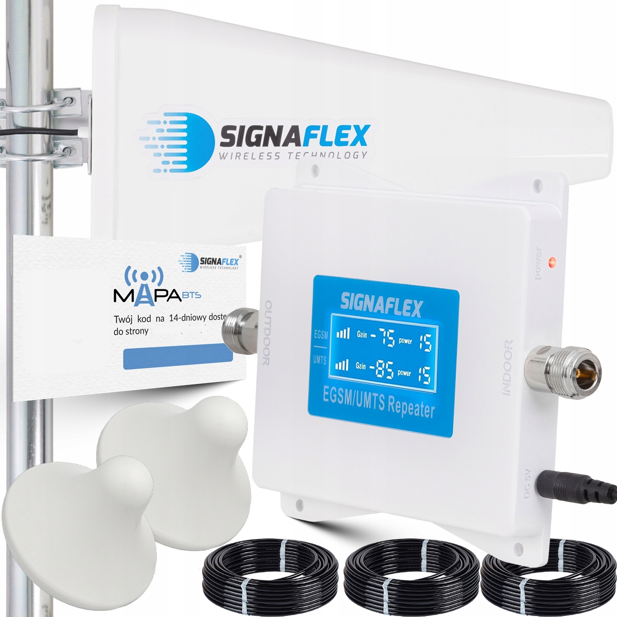 Sada Zosilňovač Egsm/umts White LS-EGW1 T1 20dBi 10 m 2x