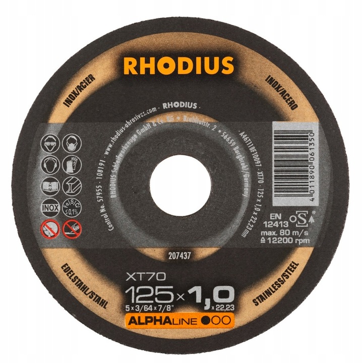 

Tarcza do cięcia metalu 125x1.0x22,23 XT70 Rhodius