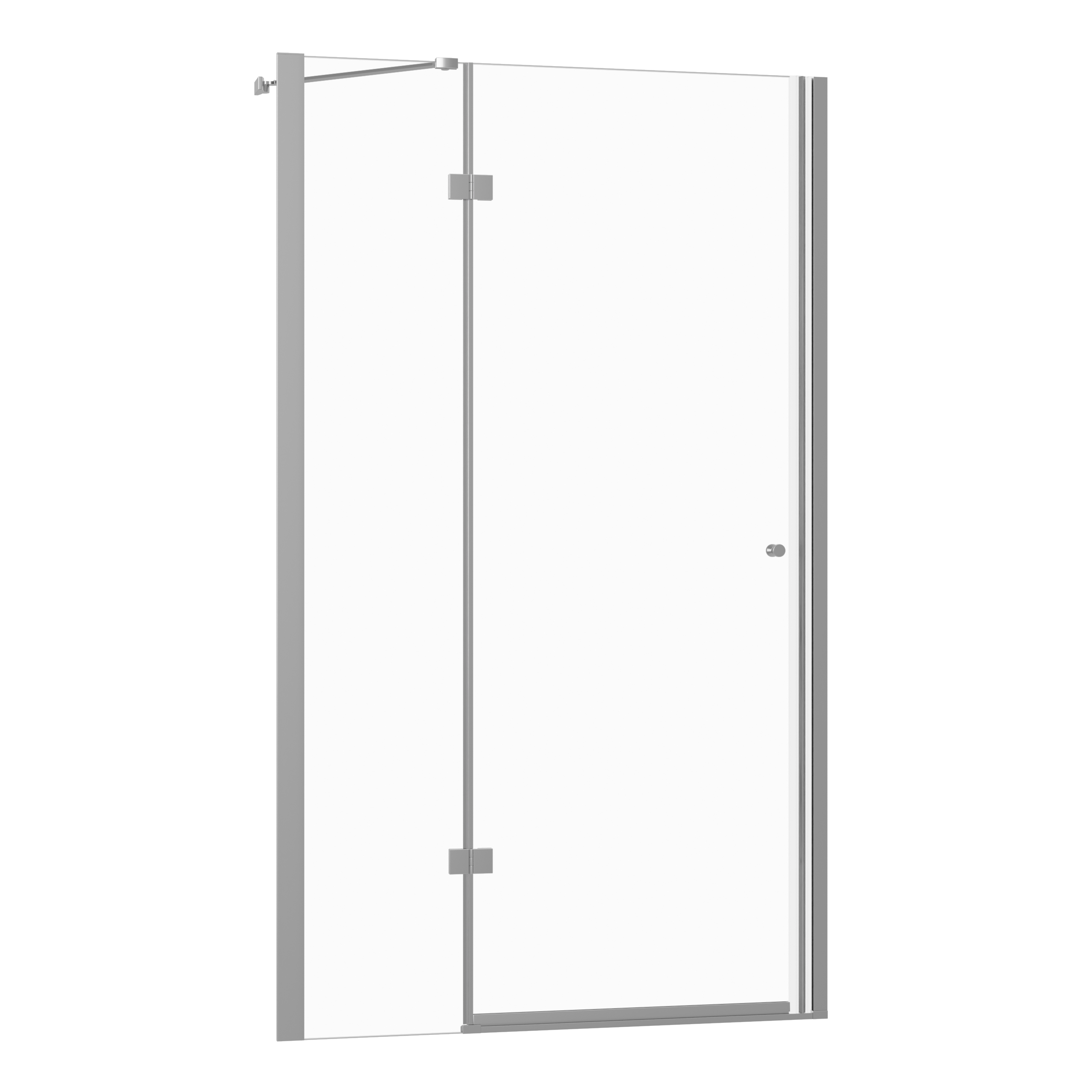 Drzwi Prysznicowe Wnękowe Uchylne 80 CM Chrom Kabina Walk-in Szyba Ścianka