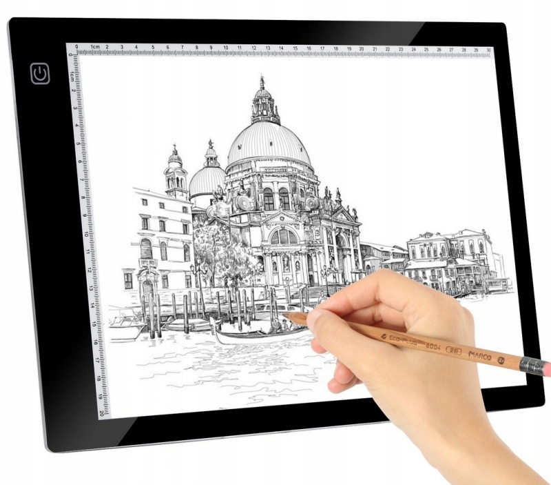 DESKA KREŚLARSKA TABLICA KALKA PODŚWIETLANA LED A4