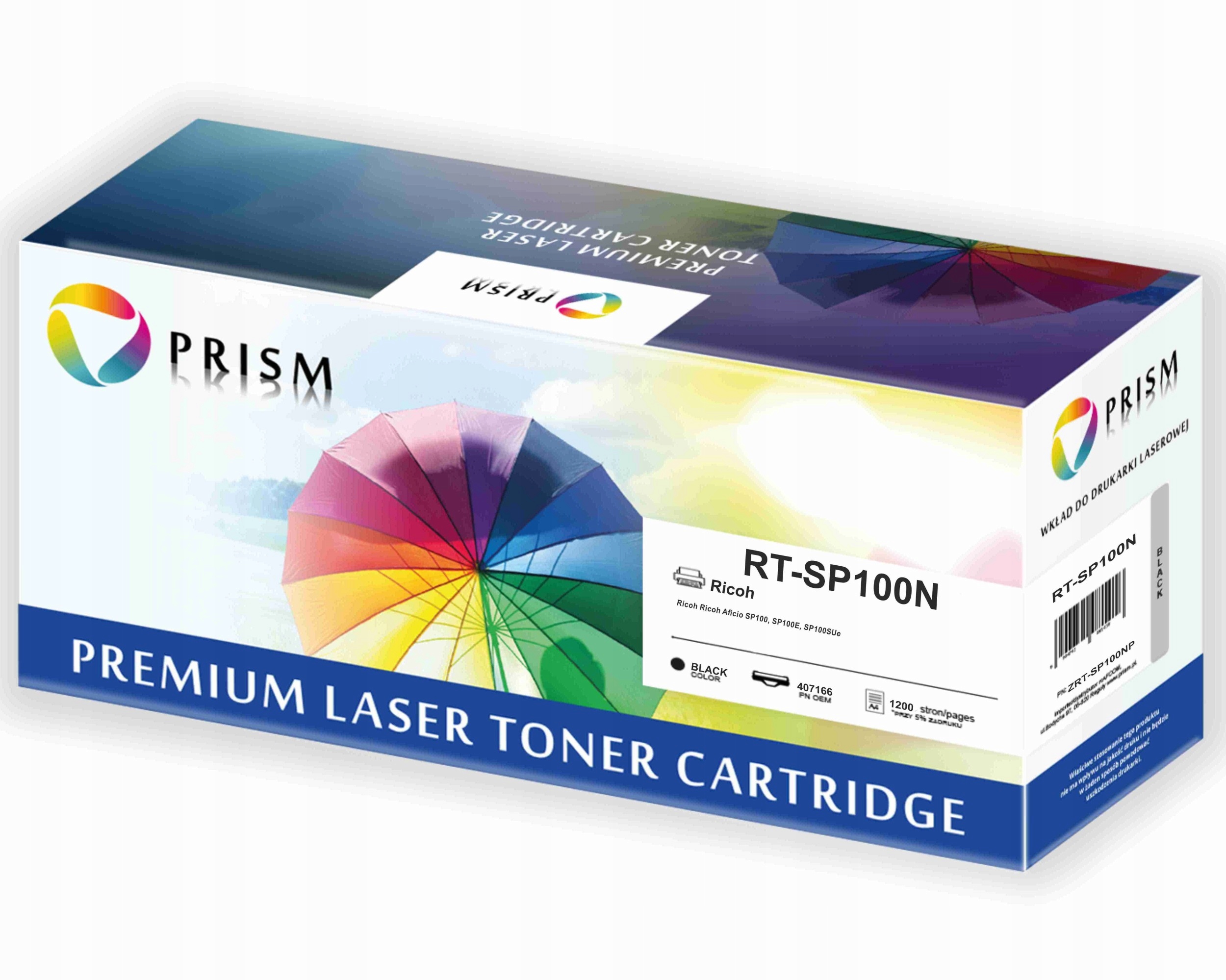 Prism Ricoh Toner SP100 407166 Black 1,2K 100% New