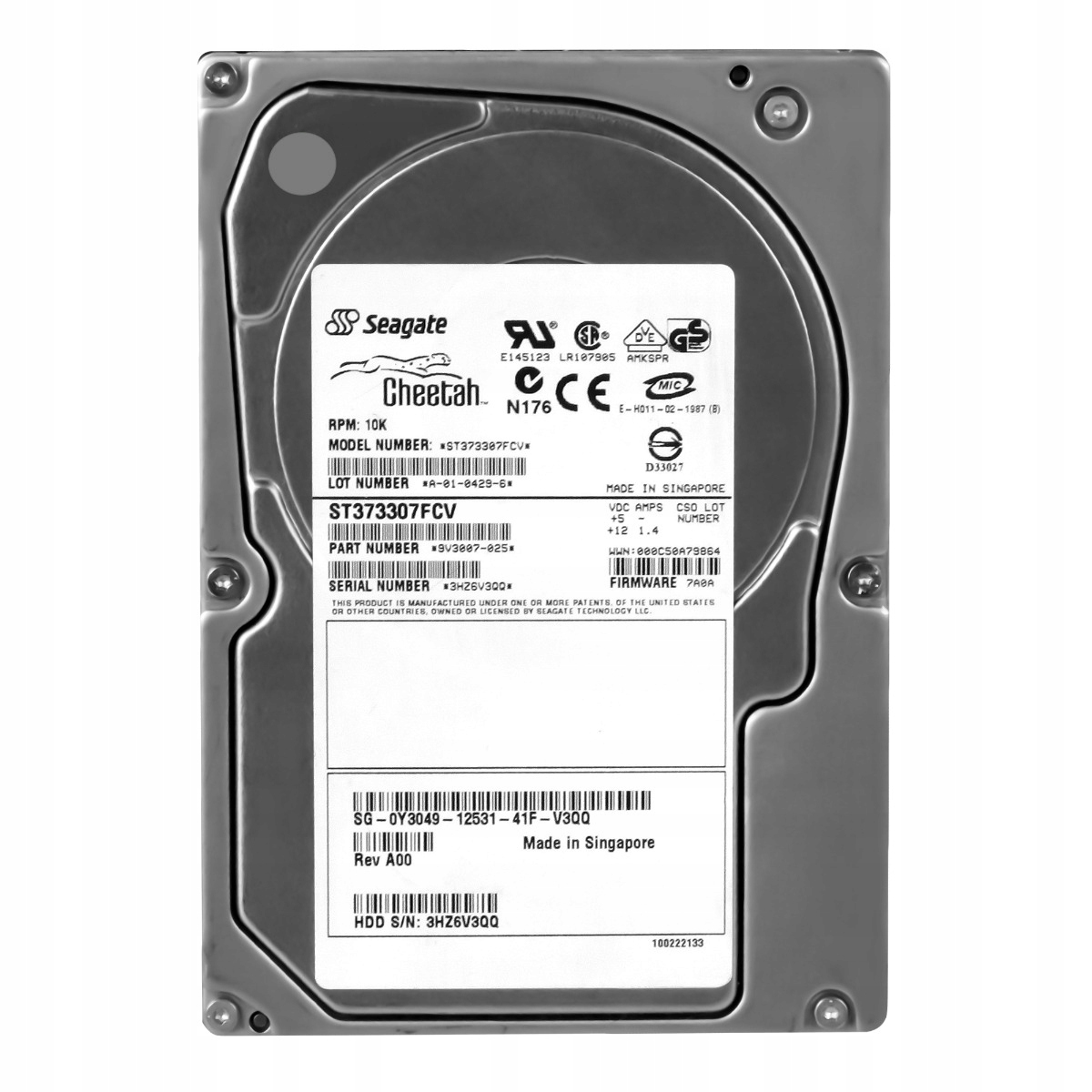 Dell 0Y3049 73GB 10K 16MB Fc 3.5'' ST373307FCV