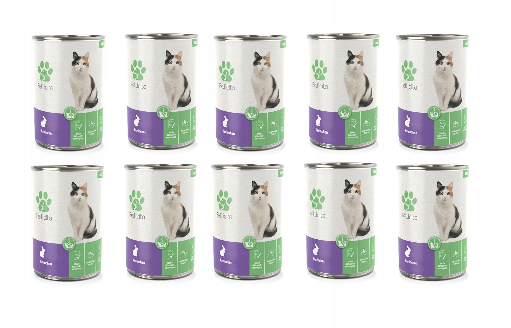 Levně Fellicita Cat Pure Kaninchen králík 10x400g pro kočky