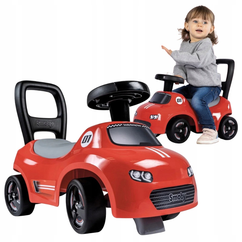 Smoby Jeździk Ride-on Czerwony Pchacz Z Klaksonem Samochód Auto Pojazd 10M+