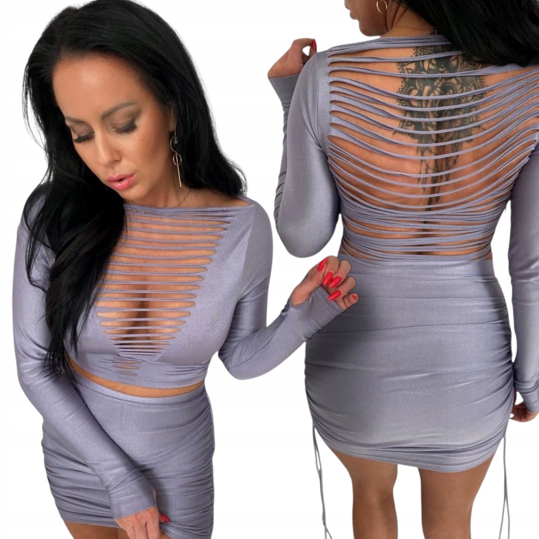 Dámská halenka s krátkým výstřihem, elastický výstřih, zadní část, sexy top, velikost L 40