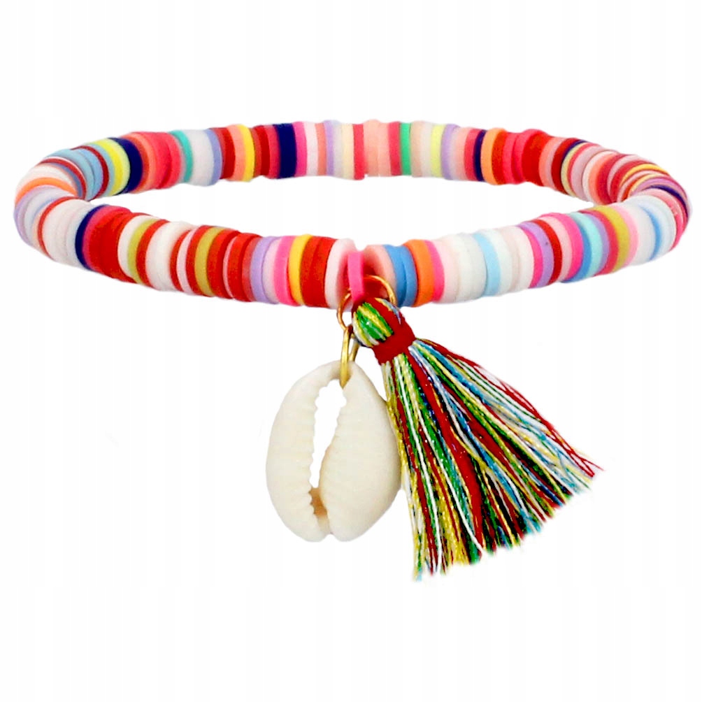 

Bransoletka Na Rękę Nogę Muszla Koraliki Boho Fimo