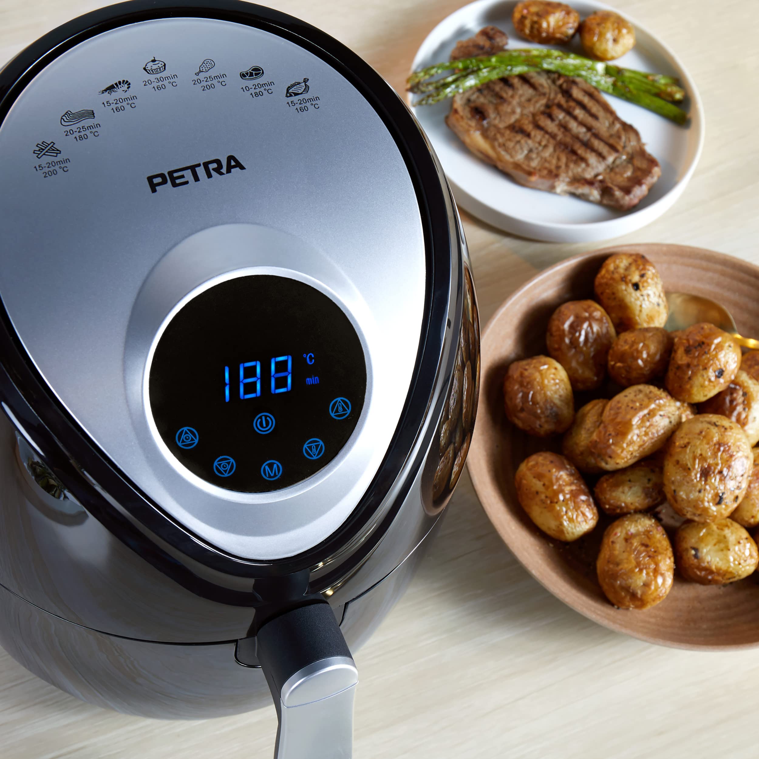 PETRA Heißluftfritteuse 4.5L 1300W Cyfrowa Frytkownica Beztłuszczowa — miniatura 6