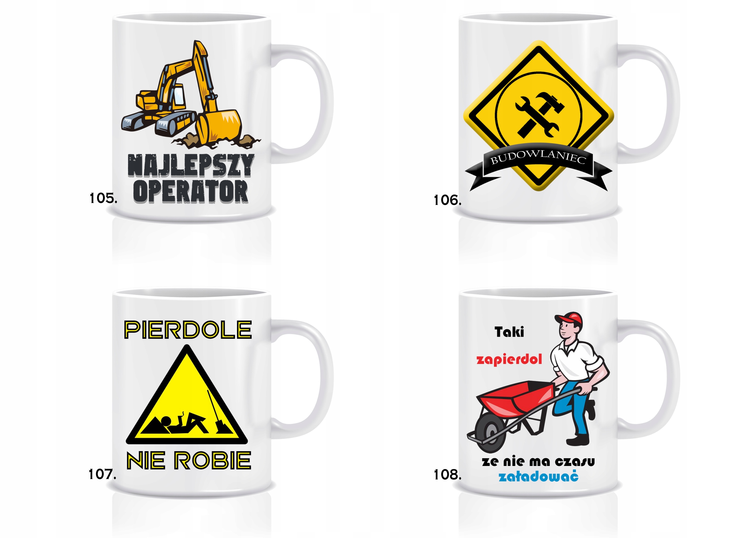 Kubek BUDOWLANIEC prezent 330 ml RÓŻNE WZORY Pojemność 330 ml