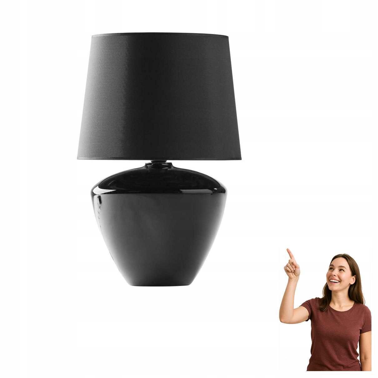 Nočná stolová lampa Fiord Black 5463 Tk Lighting