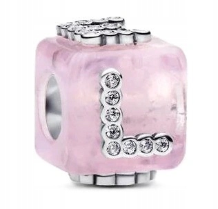 Přívěsek Pandora Z Růžového Skla Murano Kostka Lásky 794433C01