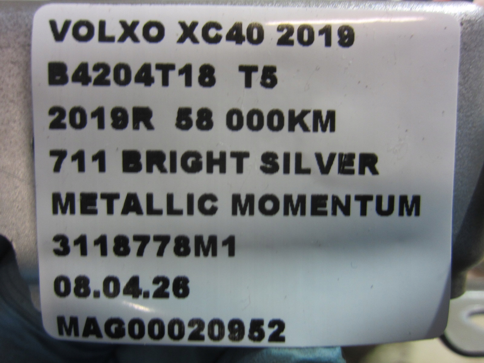 VOLVO XC40 II Gauche Support plaque Aile Avant XC 40 Console Poignée 31469374