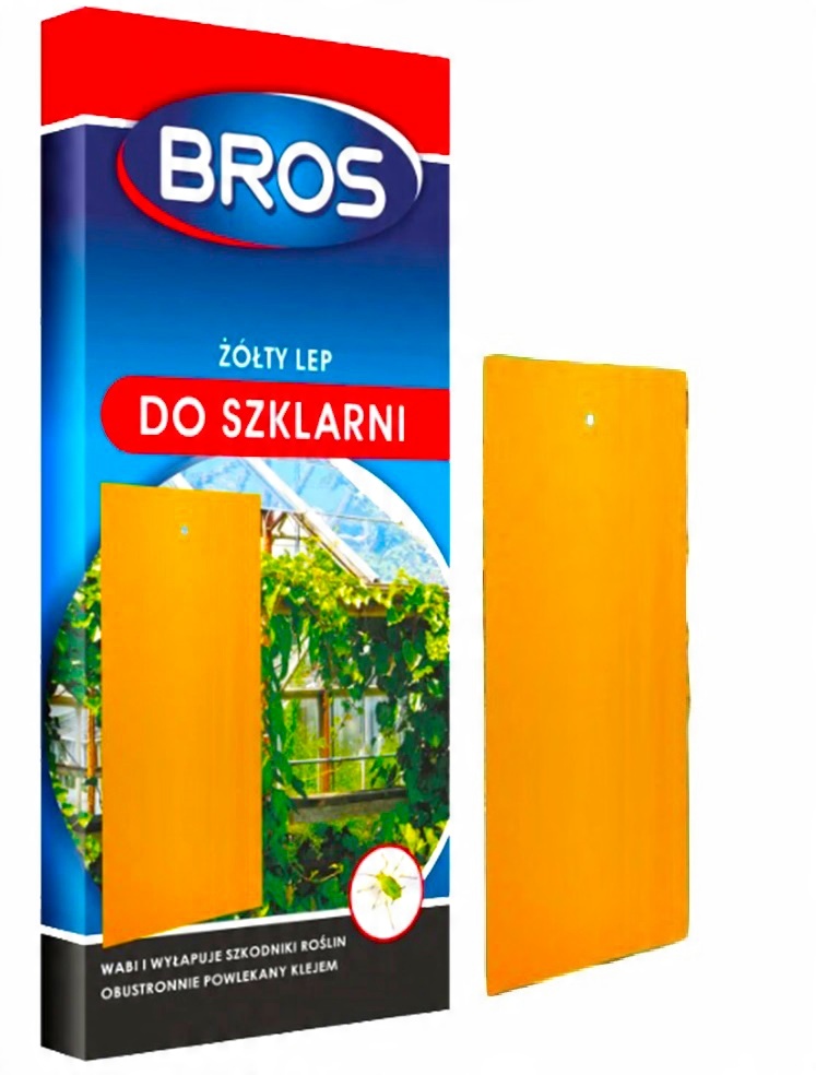 

10 x Bros Żółty Lep Do Szklarni Na Mszyce Mączliki