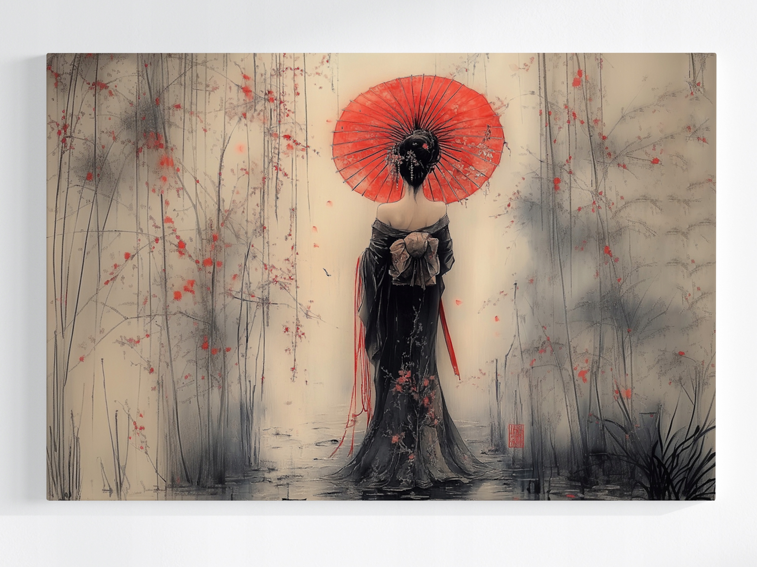 Obraz Na Plátně Canvas Žena Gejša Deštník Japonsko Orient Asie 120x80