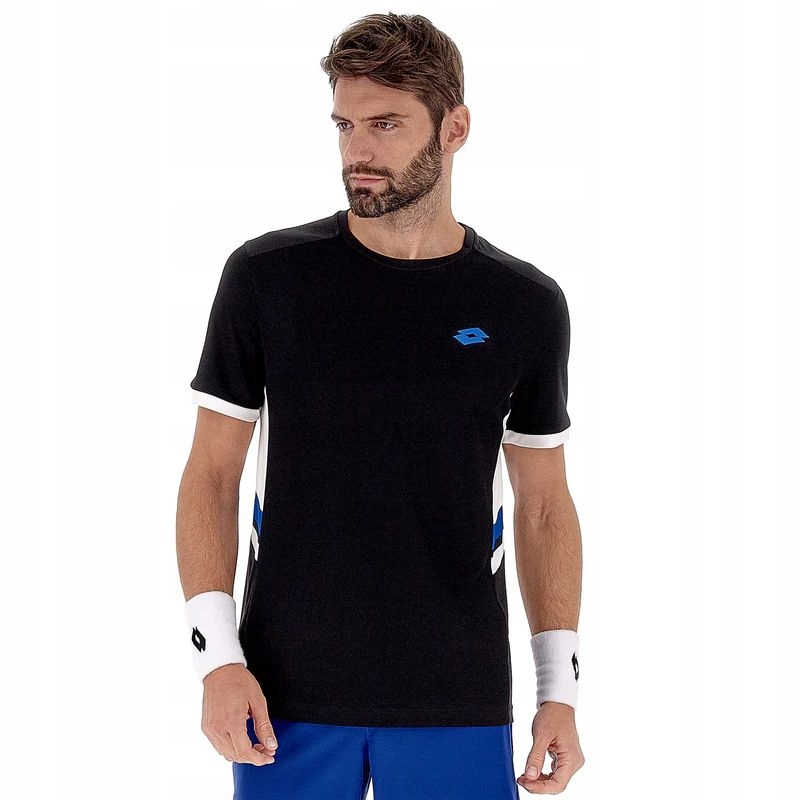 Pánské Tenisové Tričko Lotto Squadra III Tee Men All Black S