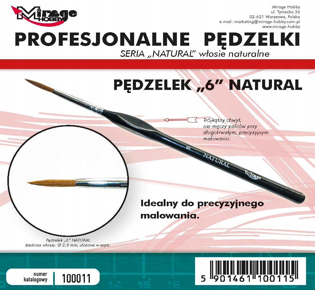 

Pędzel Mirage 100011 Natural nr 6 (włosie naturaln