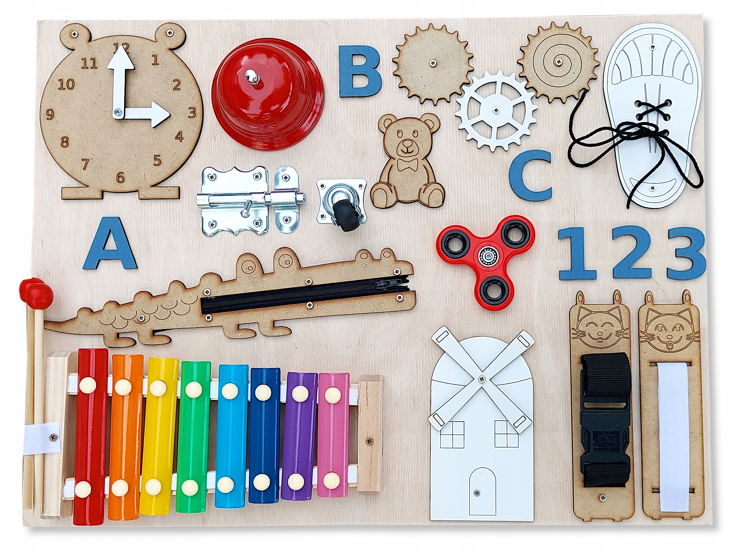 

Tablica Manipulacyjna Sensoryczna Montessori
