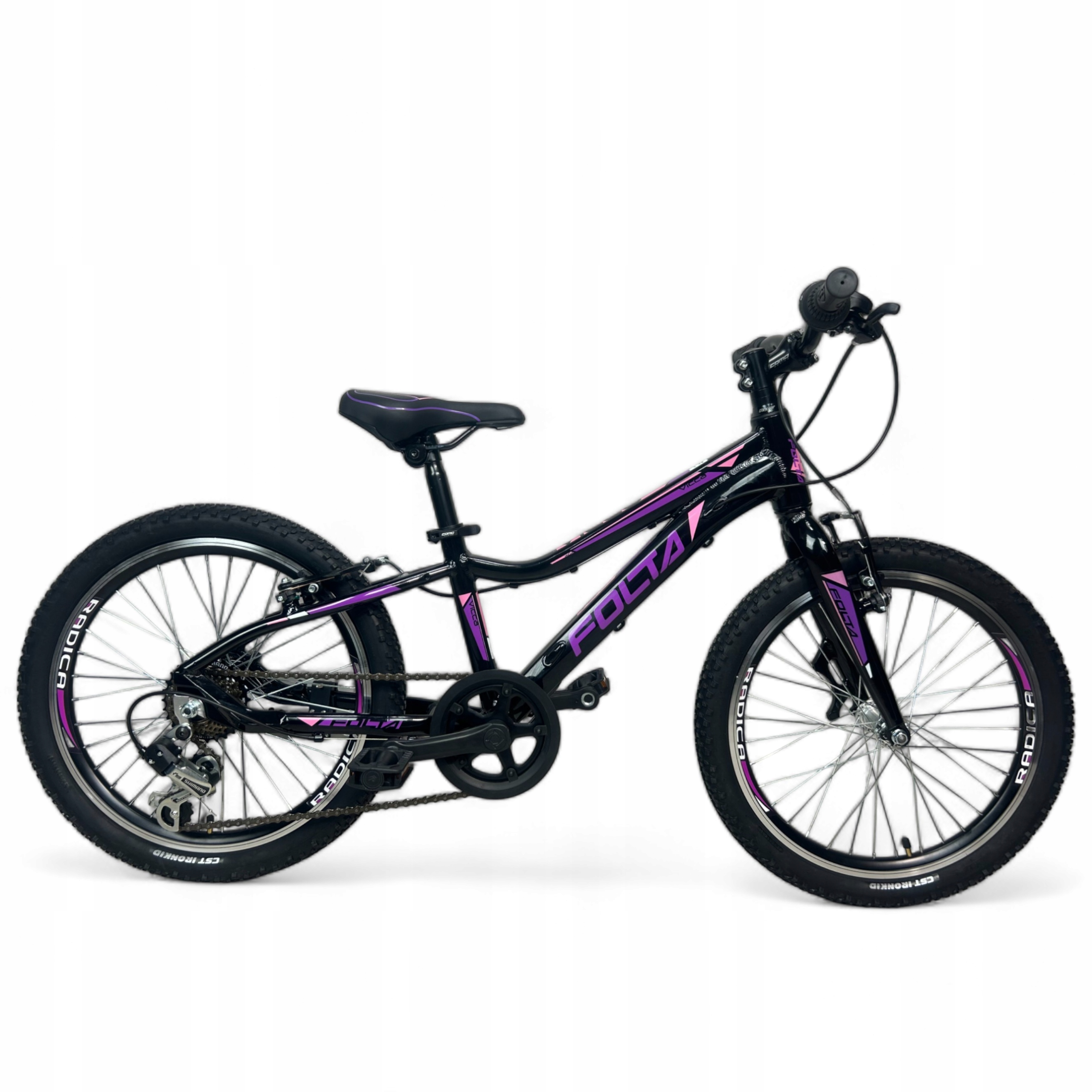 Rower Dziecięcy Mtb Folta Vicca 20'' Aluminiowy Czarno- Fioletowy