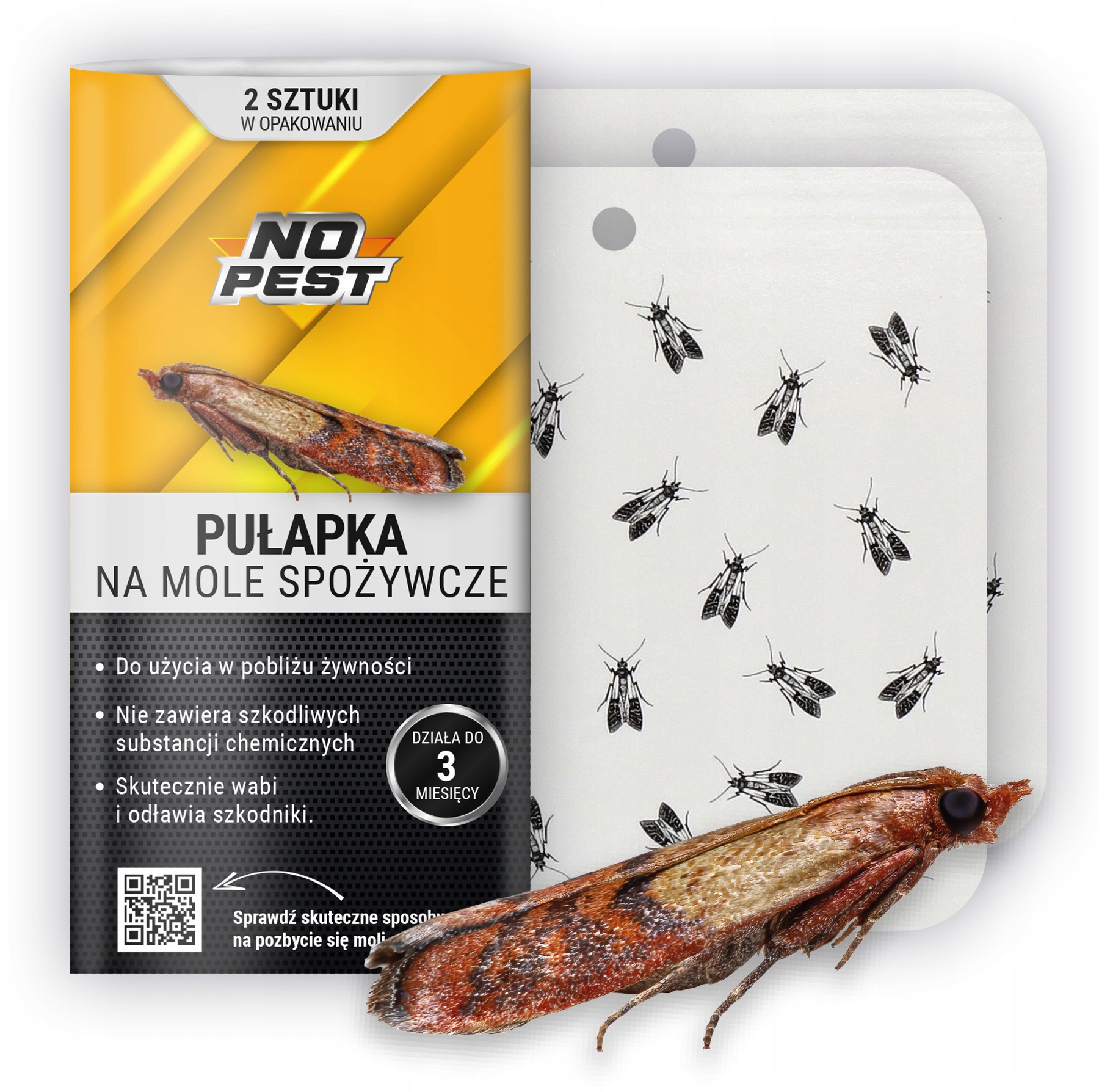 Silná Lepicí Past Lepová Deska Na Kuchyňské Potravinářské Moly No Pest (48 Ks)